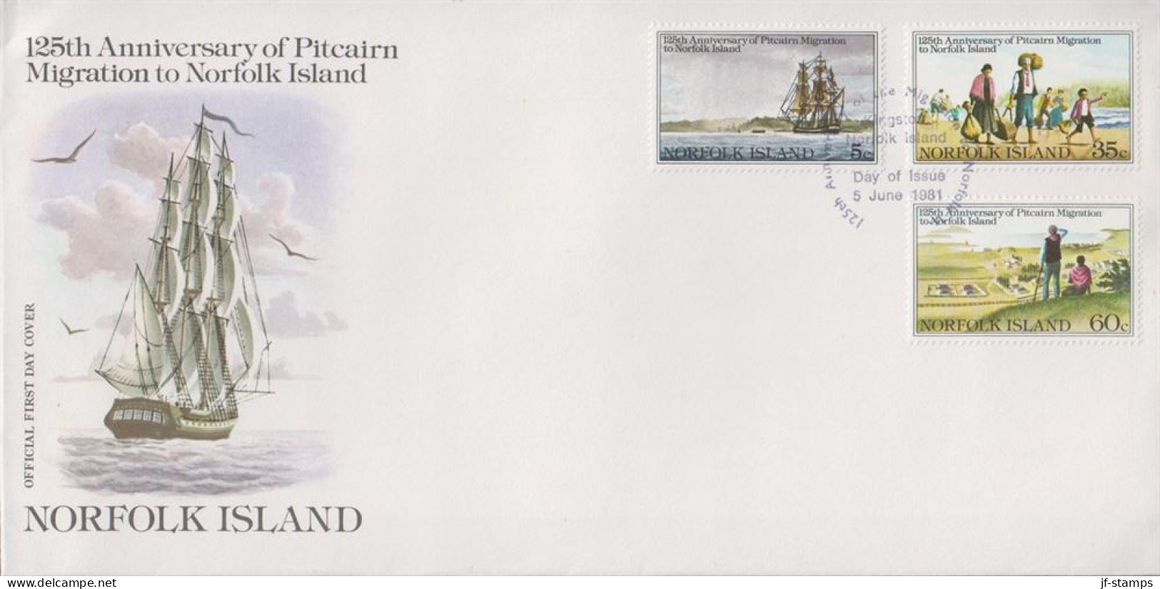 1981. NORFOLK ISLAND. Emigration From Pitcairn COMPLETE SET On FDC. (MICHEL 261-263) - JF543144 - Norfolk Island