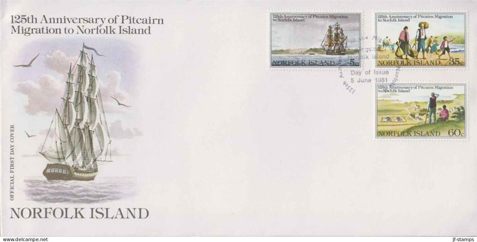 1981. NORFOLK ISLAND. Emigration From Pitcairn COMPLETE SET On FDC. (MICHEL 261-263) - JF543144 - Isla Norfolk