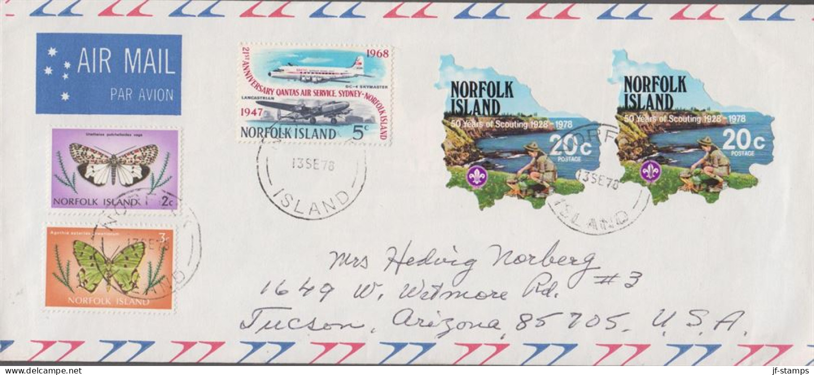 1978. NORFOLK ISLAND. 50 Years SCOUTS 2 Ex 20 C + 5 C Air Mail + 2 And 3 C Butterfly On Cove... (MICHEL 214+) - JF543158 - Norfolk Island