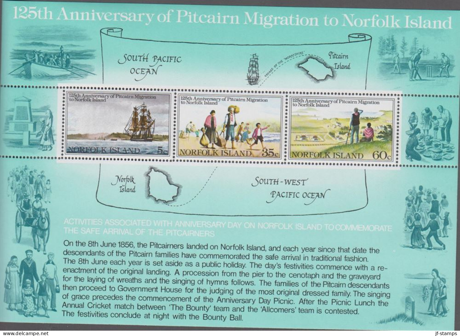 1981. NORFOLK ISLAND. Emigration From Pitcairn In Block Never Hinged. (MICHEL Block 4) - JF543168 - Isla Norfolk