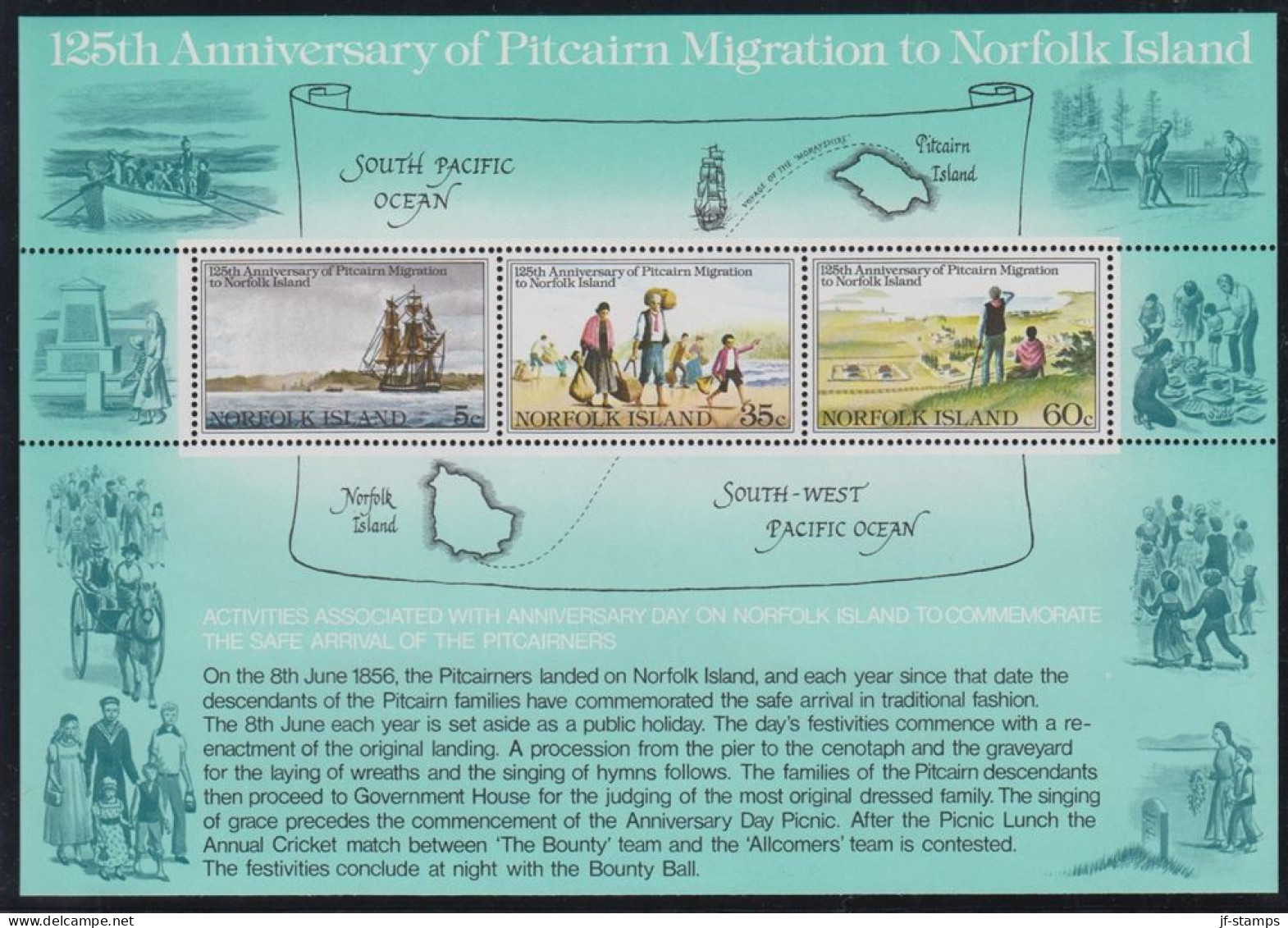 1981. NORFOLK ISLAND. Emigration From Pitcairn In Block Never Hinged. (MICHEL Block 4) - JF543169 - Isla Norfolk
