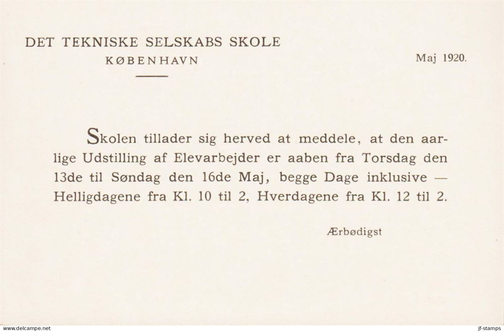 1920. DANMARK. BREVKORT 2 + 5 øre Christian X With Print Number 49 I. Private Print Reverse: DET TEKNISKE ... - JF543183 - Brieven En Documenten