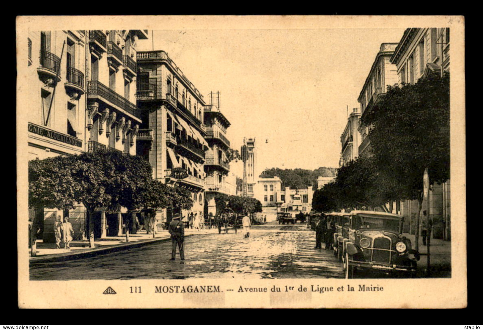 ALGERIE - MOSTAGANEM - AVENUE DU 1ER DE LIGNE ET LA MAIRIE - Mostaganem