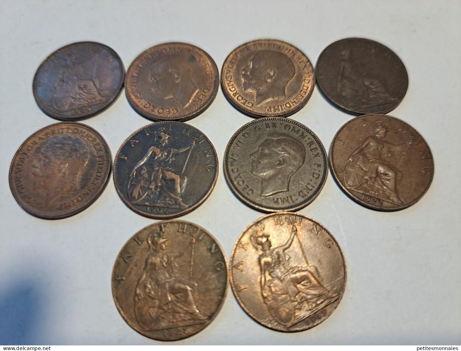 ROYAUME UNI  Lot De 10  Monnaies  FARTHING   (  44 Bis  ) E - Lots & Kiloware - Coins
