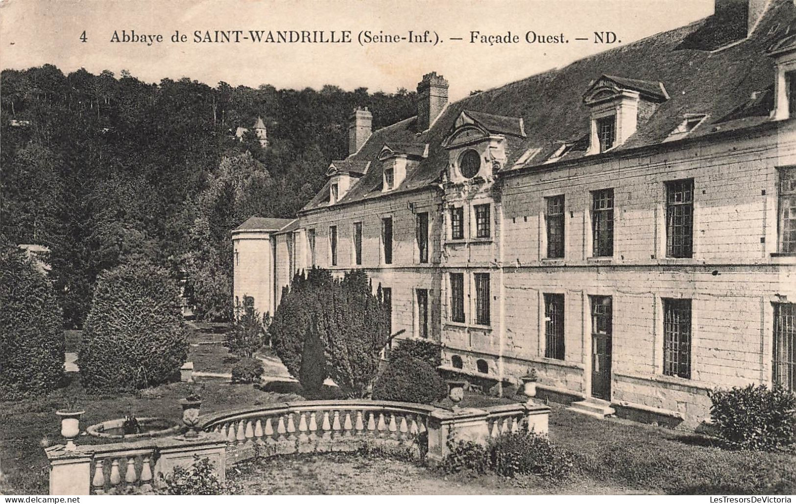FRANCE - Abbaye De Saint Wandrille (Seine Inf) - Façade Ouest - N D - Vue Panoramique - Carte Postale Ancienne - Sonstige & Ohne Zuordnung