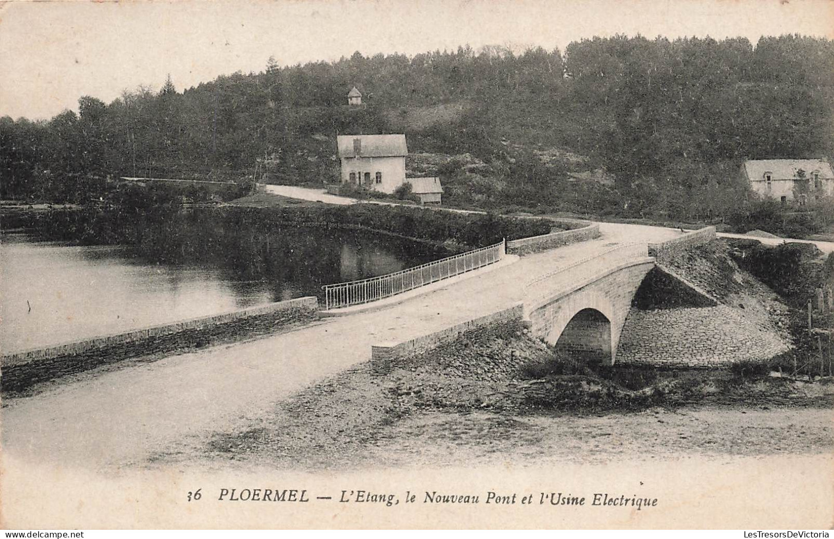 FRANCE - Ploermel - Vue Sur L'étang Le Nouveau Pont Et L'usine éléctrique - Carte Postale Ancienne - Ploërmel