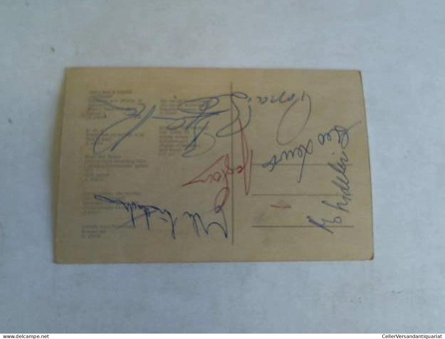 Autogrammkarte, Rückseitig Von Den Bandmitgliedern Original Signiert Von Papa Bue (Papa Bue`s Viking Jazzband) - Non Classés