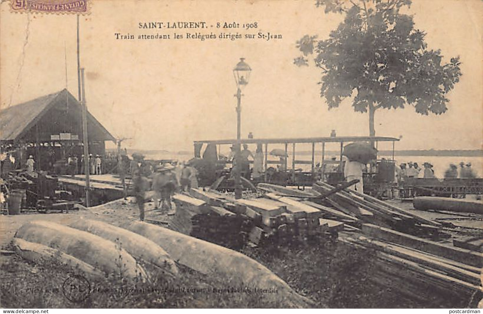 Guyane - SAINT LAURENT DU MARONI - Train Attendant Les Relégués Dirigés Sur St-Jean Le 8 Août 1908 - Ed. Pérez Et Lévy 8 - Saint Laurent Du Maroni