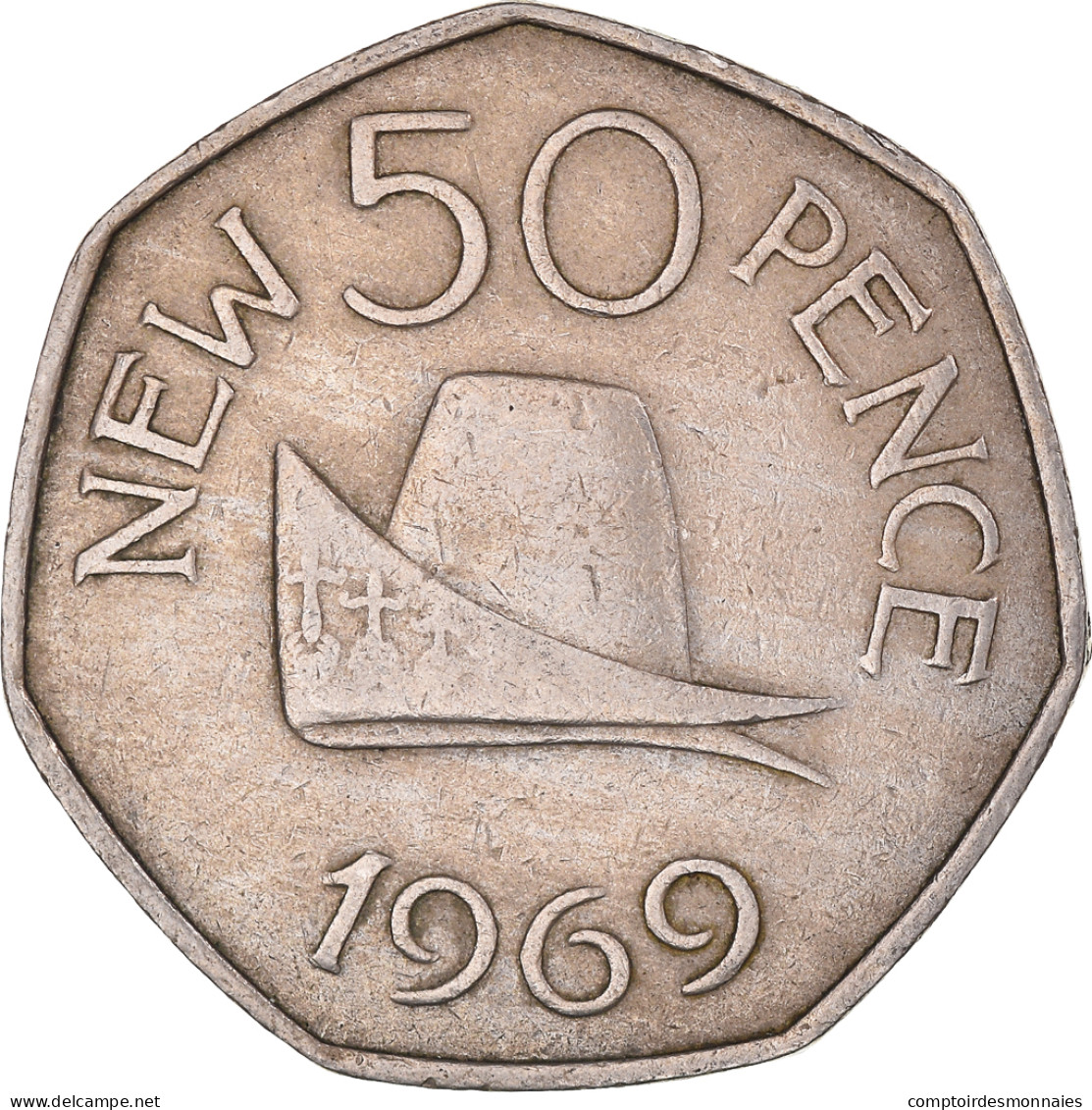Monnaie, Guernesey, 50 New Pence, 1969 - Guernesey