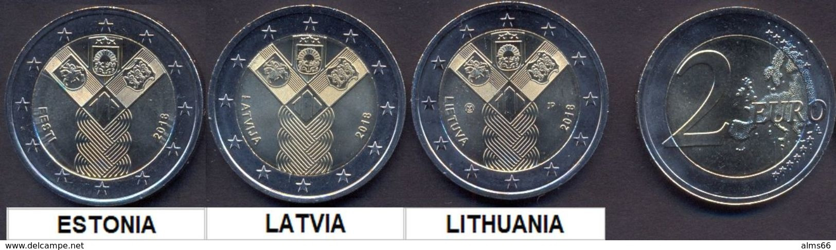 LT LV EST 3x 2 Euro 2018 UNC > 100 Years Of Independent Of Baltic States (Sert Of 3 Coin) - Letland