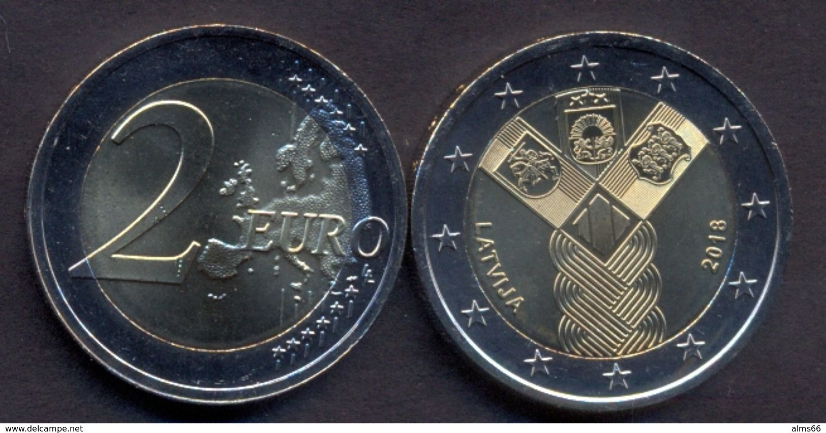Latvia 2 Euro 2018 UNC > 100 Years Of Independent Of Baltic States - Letonia