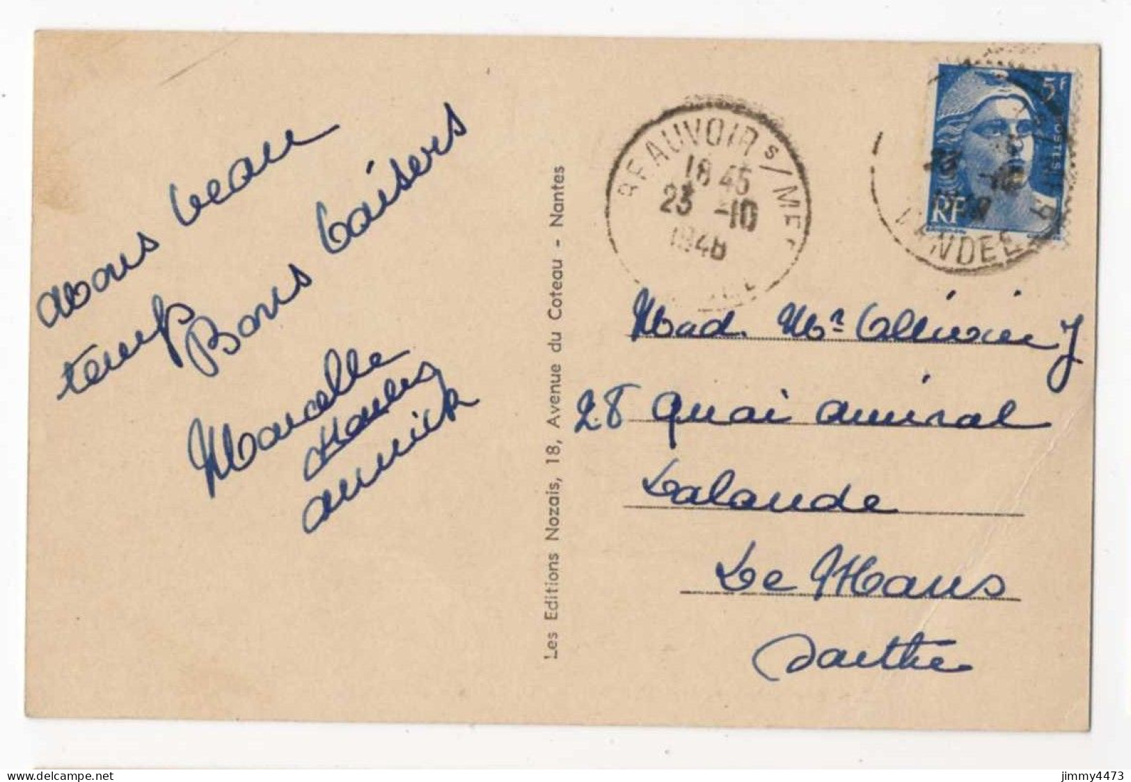 CPA - Beauvoir-sur-Mer En 1948 (Vendée) Le Calvaire Près De L' Eglise - N° 1 - Edit. Nozais - Beauvoir Sur Mer