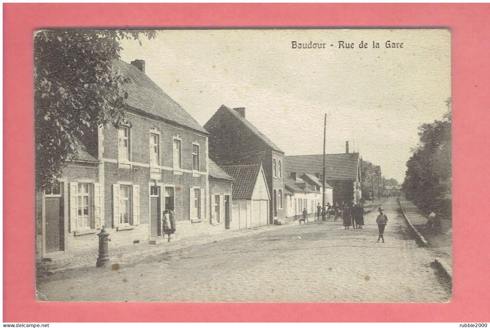 Saint Ghislain - Baudour / Rue De La Gare Carte En Bon état - Saint-Ghislain