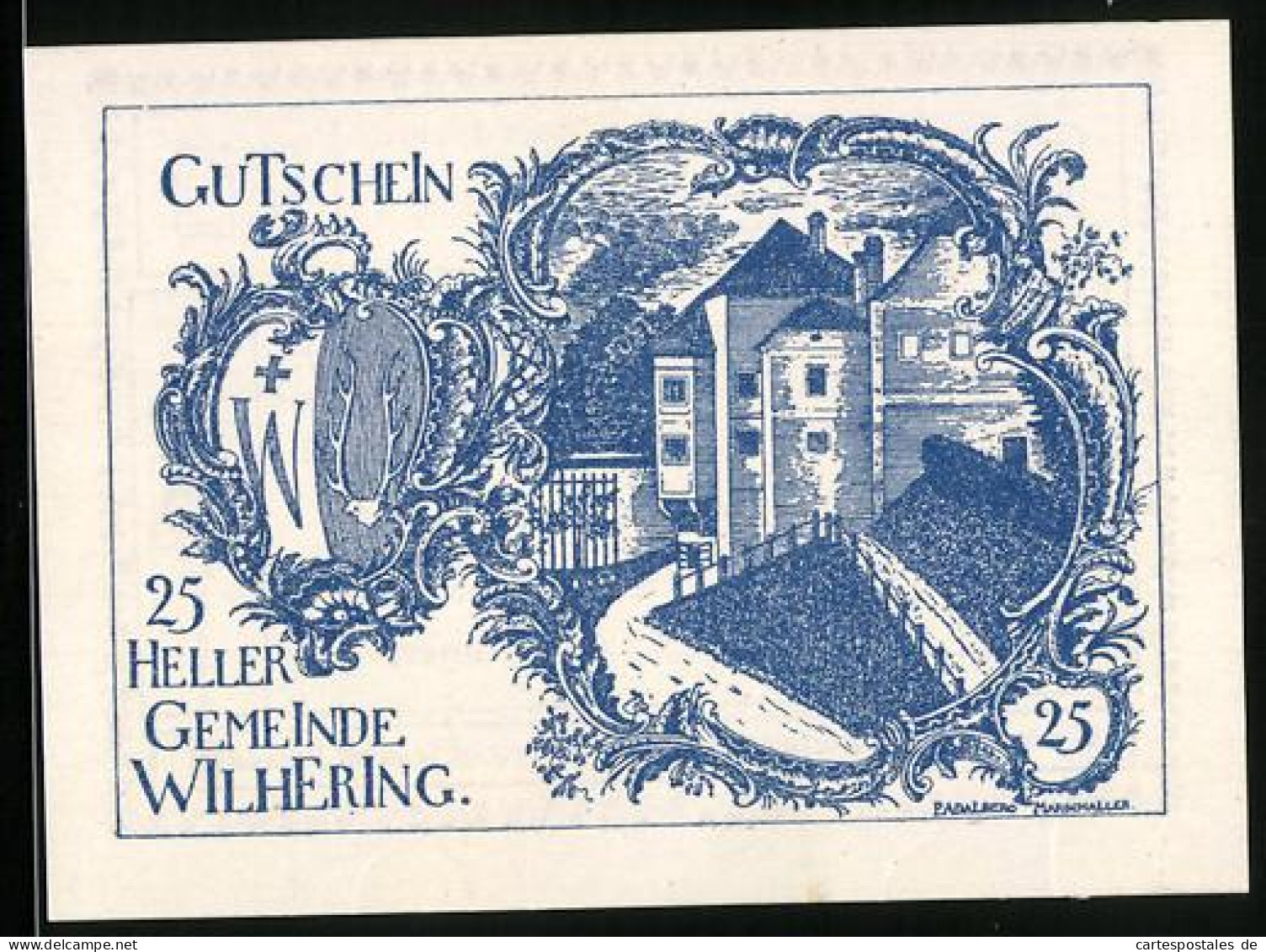 Notgeld Wilhering 1920, 25 Heller, Schloss Mit Wappen  - Austria