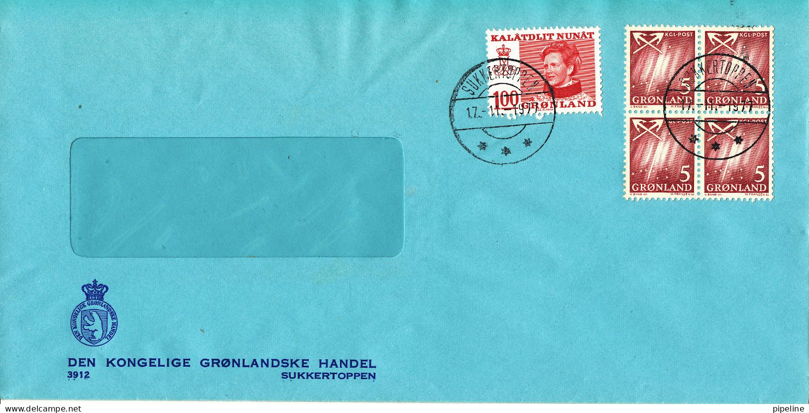 Greenland Cover Sent To Denmark 17-11-1977 - Covers & Documents