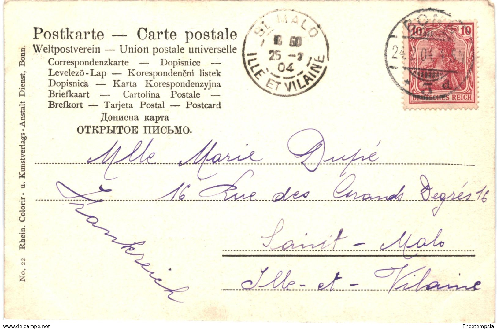 CPA Carte Postale Germany Bonn Blick Vom Alten Zoll Zur  Rheinbrücke 1904 VM78412 - Bonn