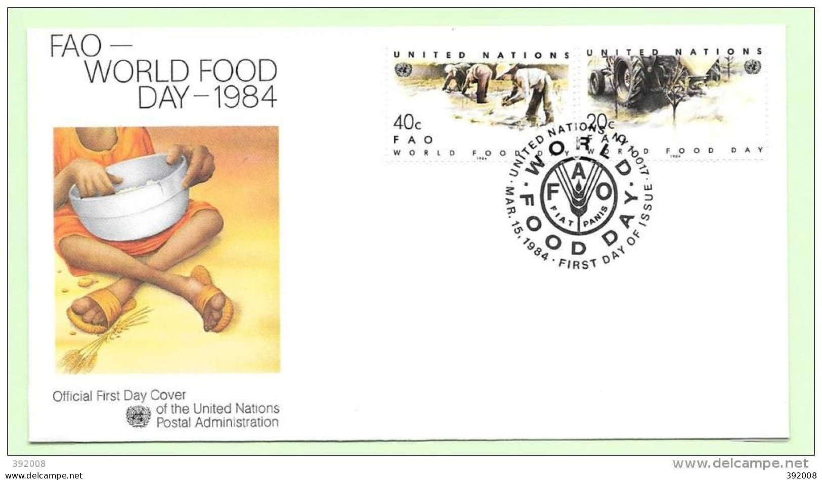 1984 - 410 / 411 - Journée Mondiale De L'alimentation - 29 - FDC