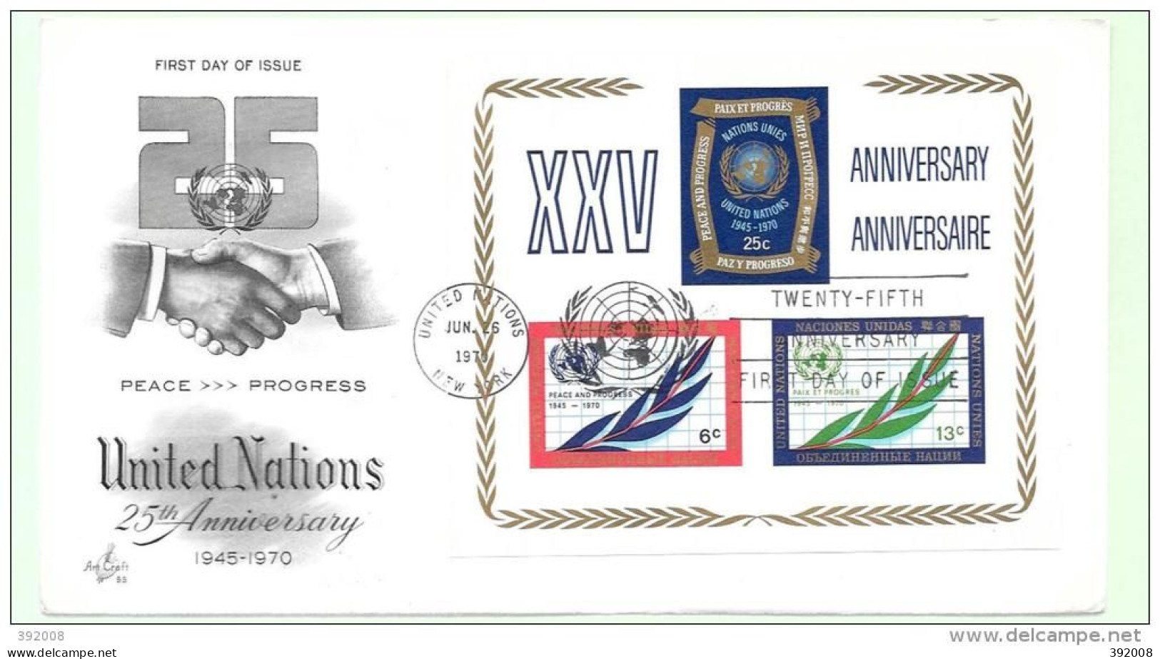 1970 - BF 5 - 25 Ans Nations-Unis - 6 - FDC