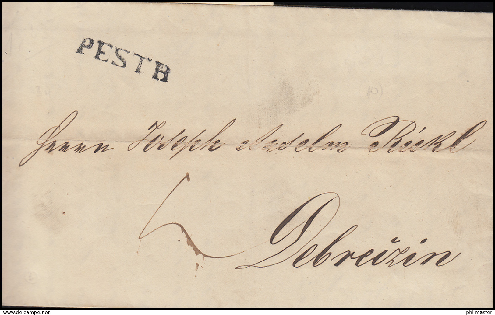 Ungarn Vorphilatelie Brief Aus PESTH  Vom 31.3.1845 Nach DEBREZIN - ...-1867 Préphilatélie