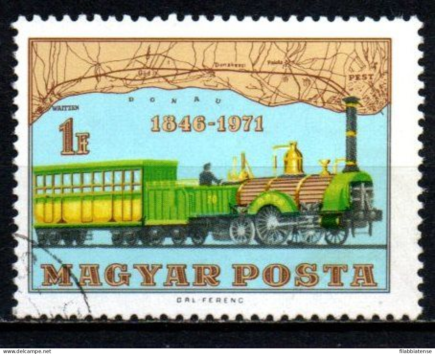 1971 - Ungheria 2170 Anniversario Del Treno ------- - Usado