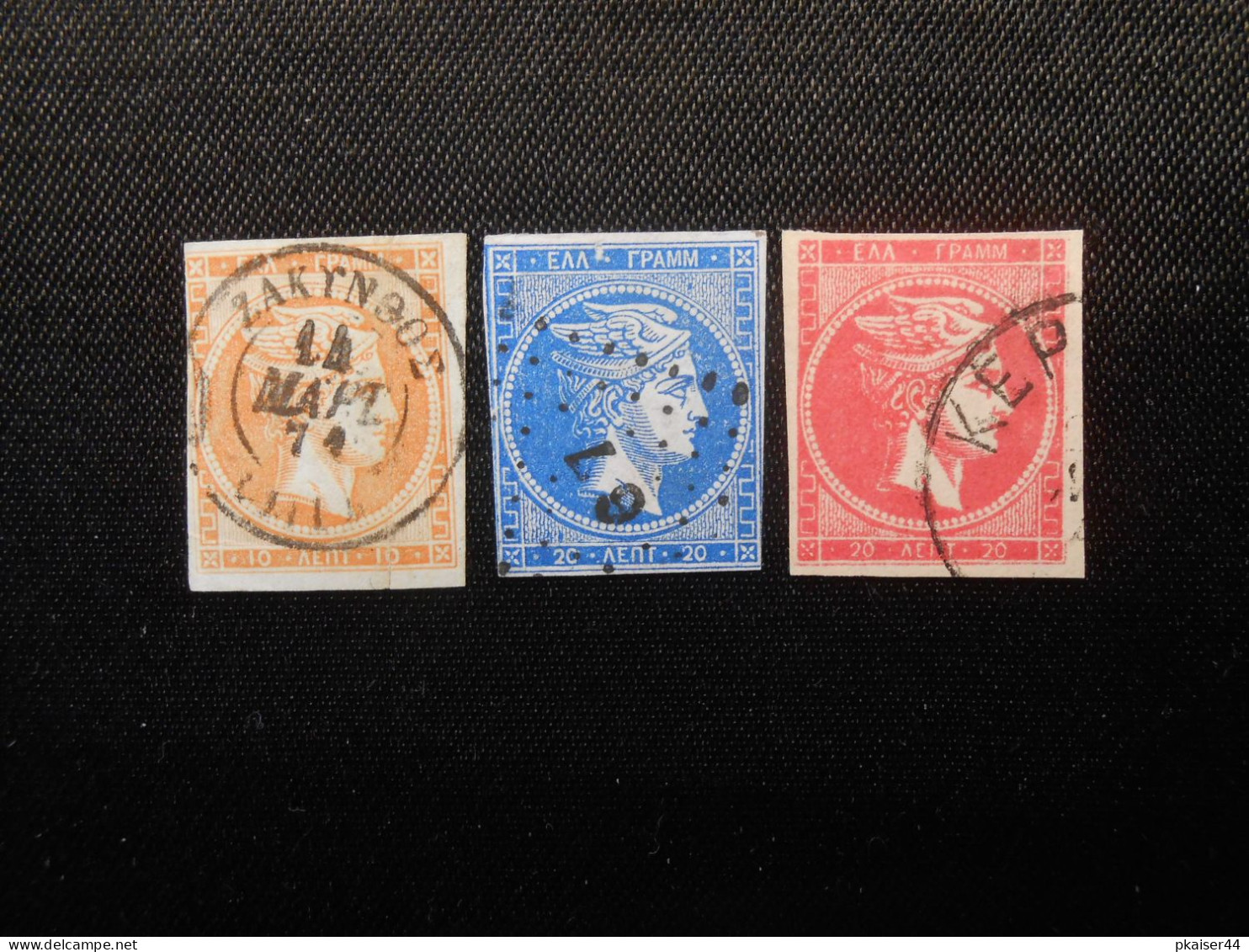 GR  Mi 35/20a/59b  Hermeskopf  1862   Mi 85 € - Notiz: Mi 35 Falt/ 20a RS Oben Riss - Used Stamps