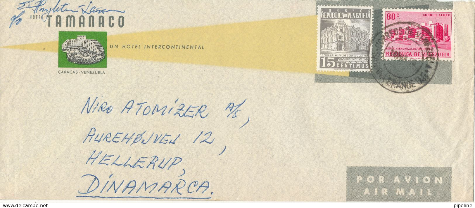 Venezuela Air Mail Cover Sent To Denmark 14-6-1958 - Venezuela