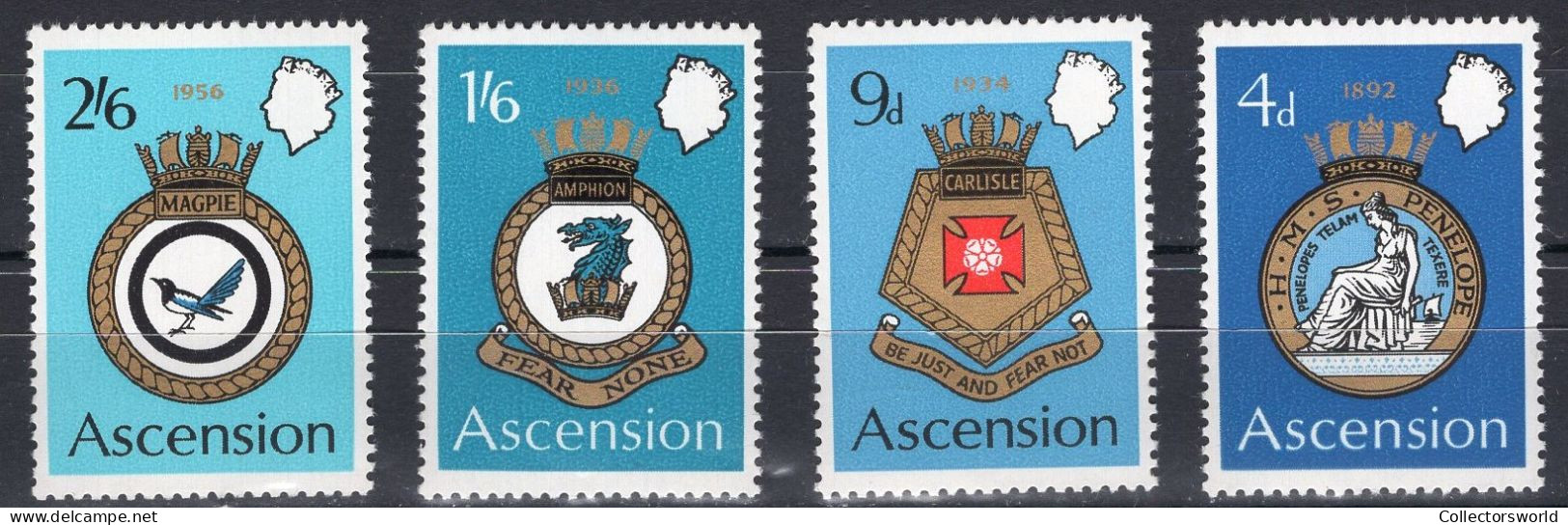 Ascension Sheet 4v 1970 Royal Naval Crests / Marine Navy Coat Of Arms Bird MNH - Ascension