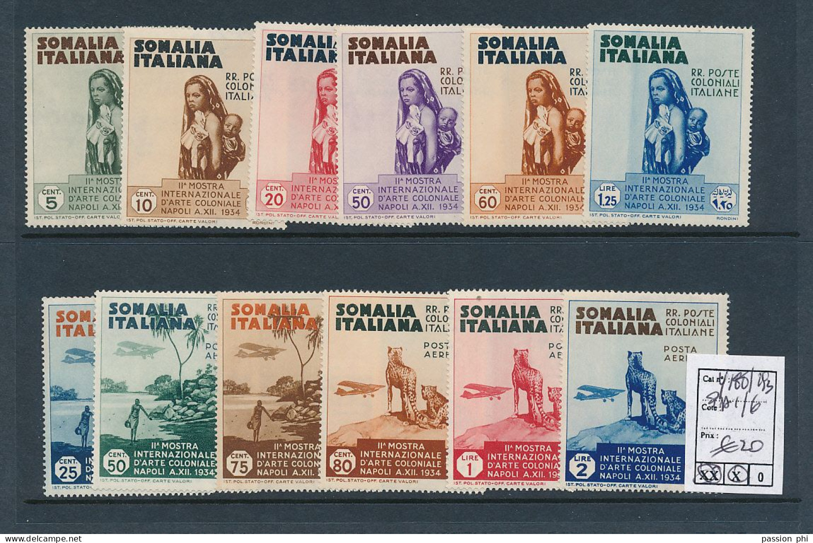 B5 SOMALIA  YVERT 188/193 + PA1/6 LH OR MNH - Somalia