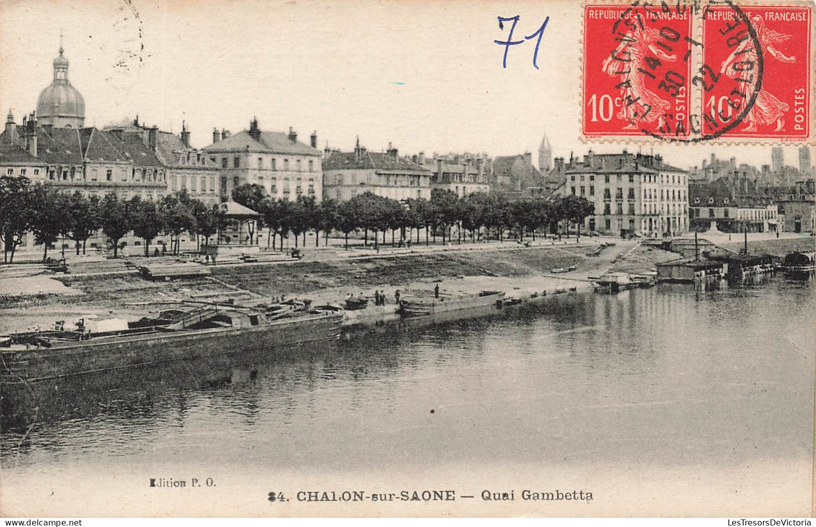 FRANCE - Chalon Sur Saone - Quai Gambetta - Carte Postale Ancienne - Chalon Sur Saone