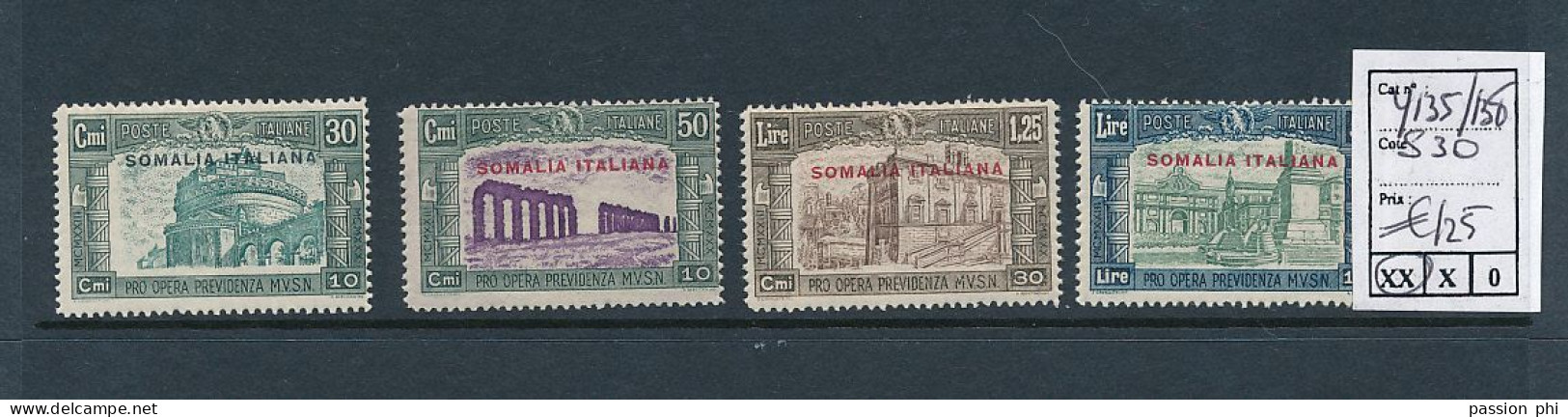 B5 SOMALIA  SASSONE S 30 YVERT 135/138 MNH - Somalia