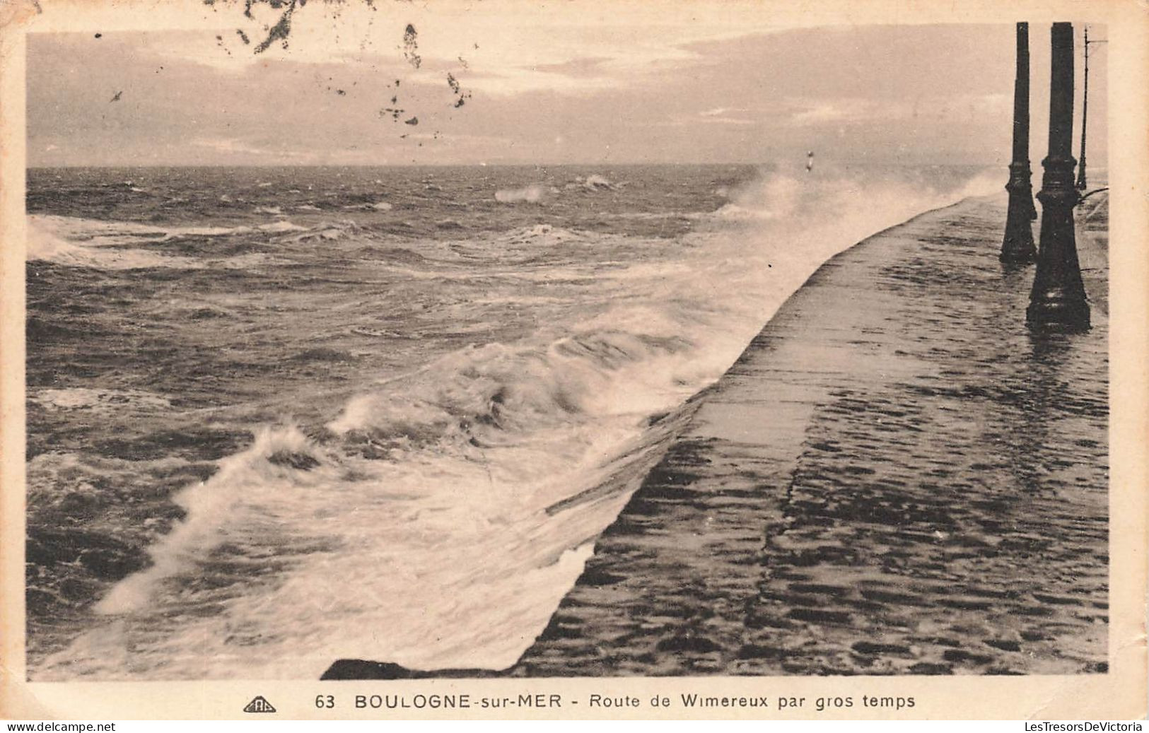 FRANCE - Boulogne Sur Mer - Vue Générale De La Route De Wimereux Par Gros Temps - Carte Postale Ancienne - Boulogne Sur Mer