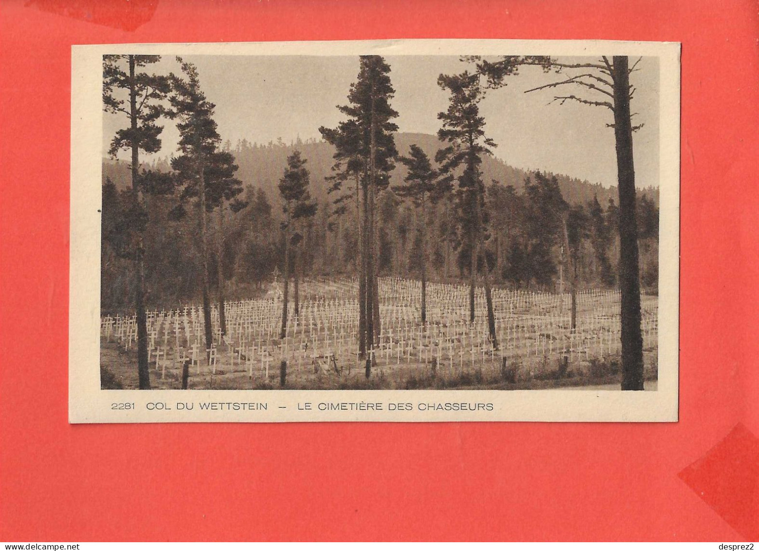 COL DU WETTSTEIN Cpa Cimetiere Des Chasseurs    2281 Edit Braun - Cementerios De Los Caídos De Guerra