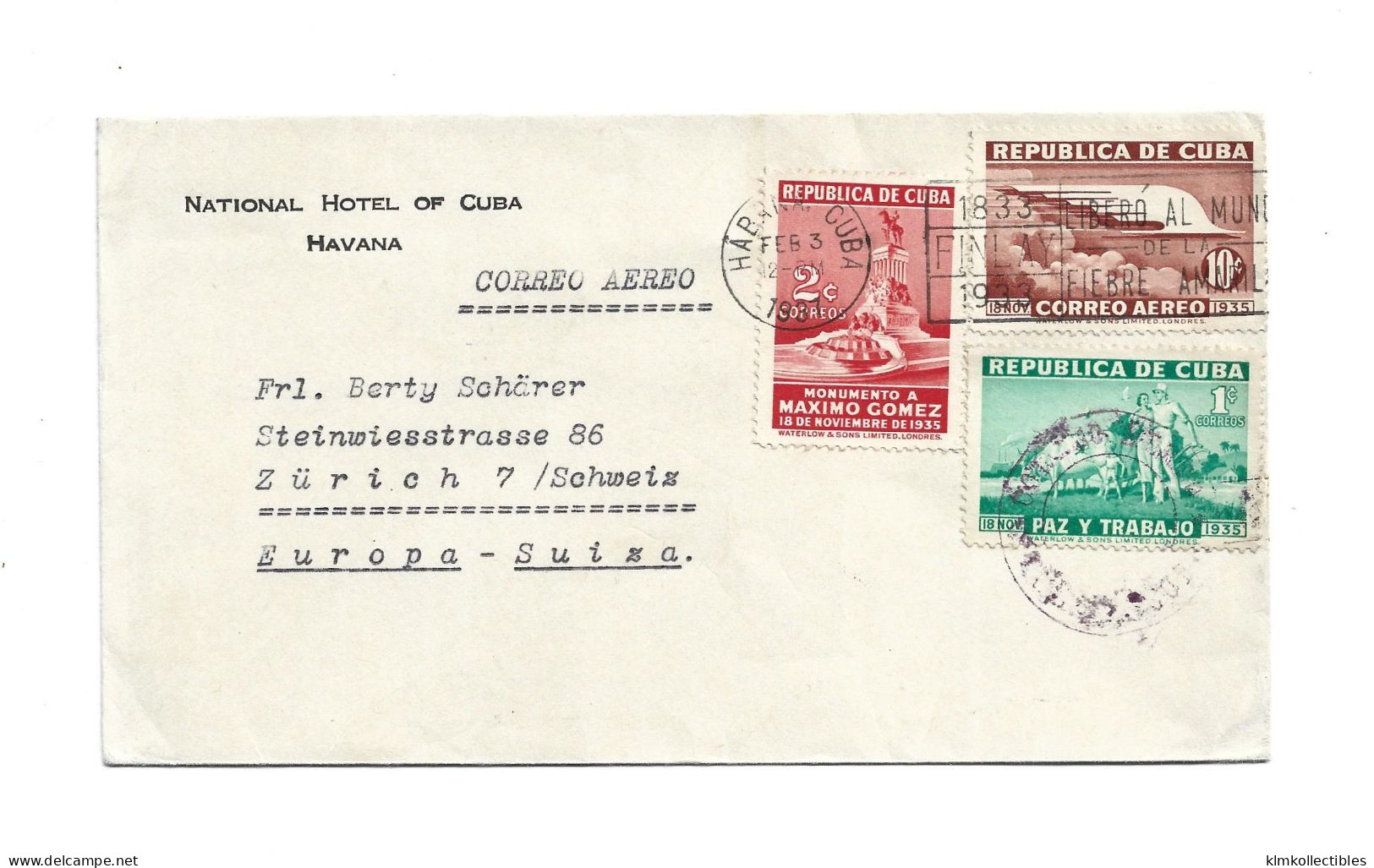 CUBA - POSTAL HISOTRY LOT - 2 COVERS POSTAGE DUE OFFICIAL FREE OF DUTY CACHET USA - Autres & Non Classés