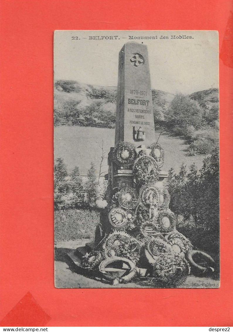 BELFORT Cpa Monument Des Mobiles Avec Beaucoup De Gerbe De Fleur - Cementerios De Los Caídos De Guerra