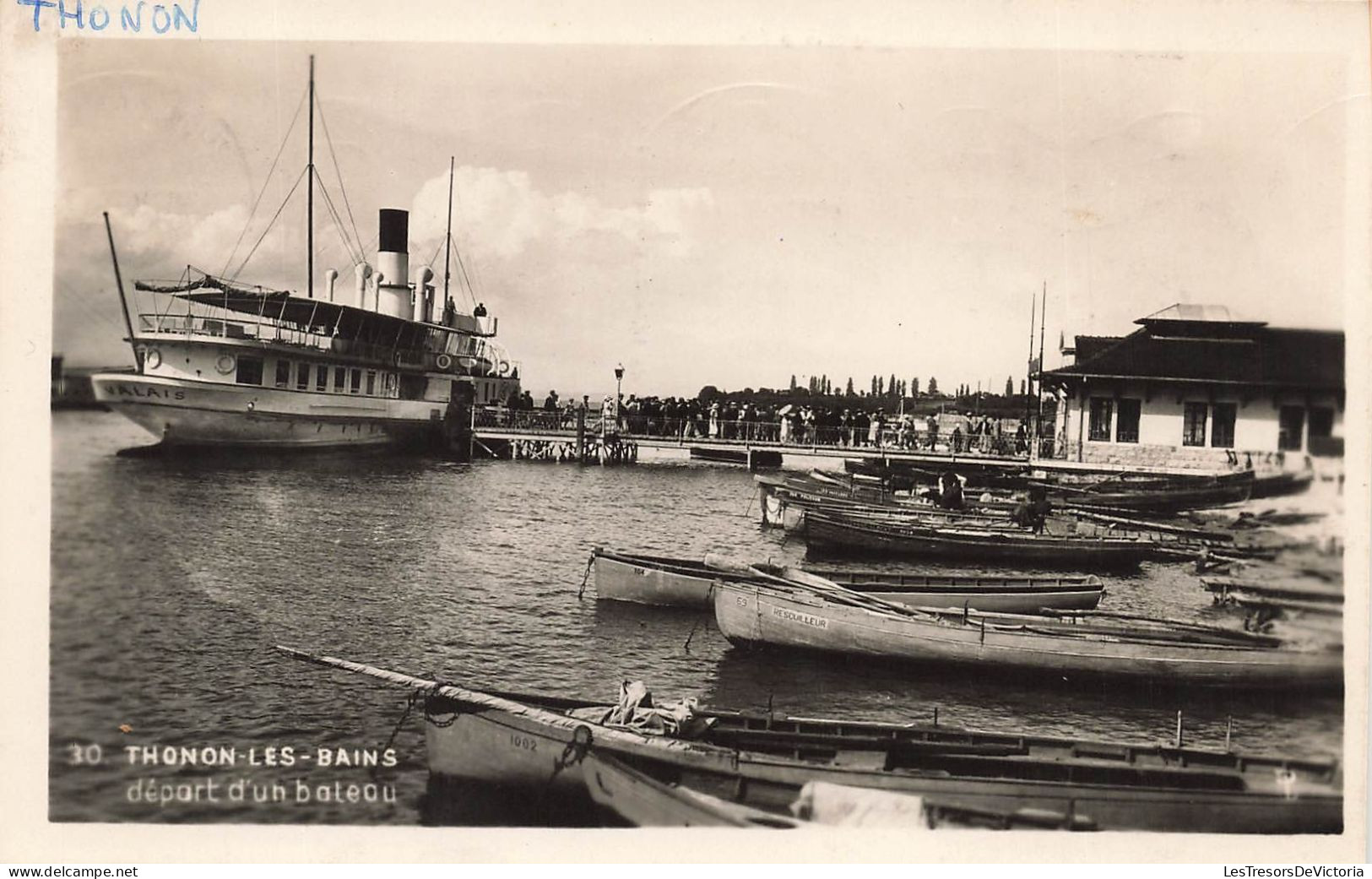 FRANCE - Thonon Les Bains - Départ D'un Bateau - Carte Postale - Thonon-les-Bains