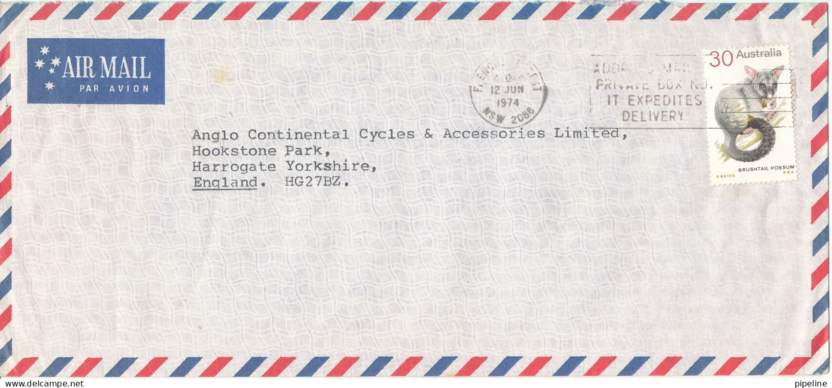 Australia Air Mail Cover Sent To England 12-6-1974 Single Franked - Brieven En Documenten