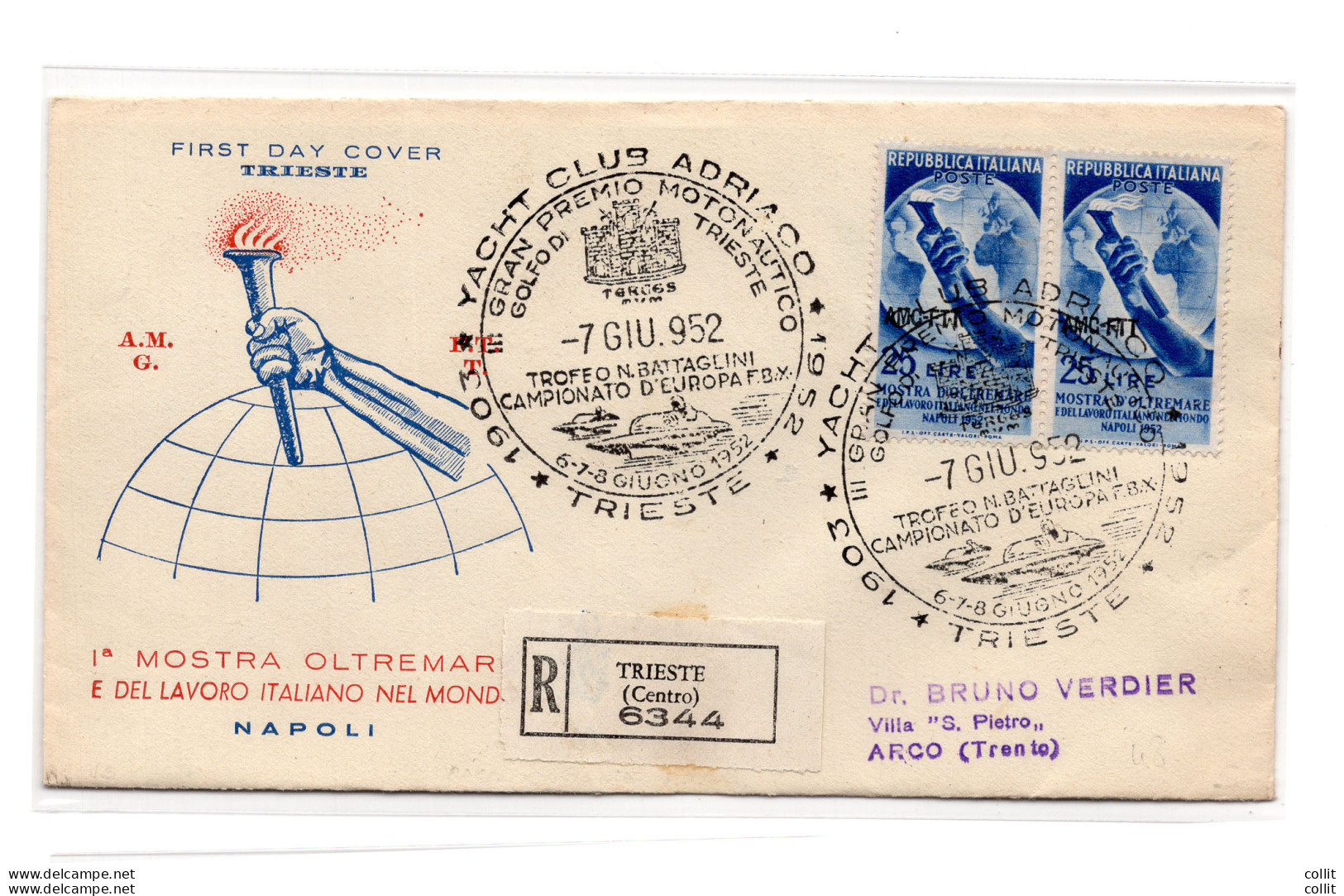 Trieste A - Mostra D'Oltremare Coppia Su FDC Venezia Racc - Poststempel