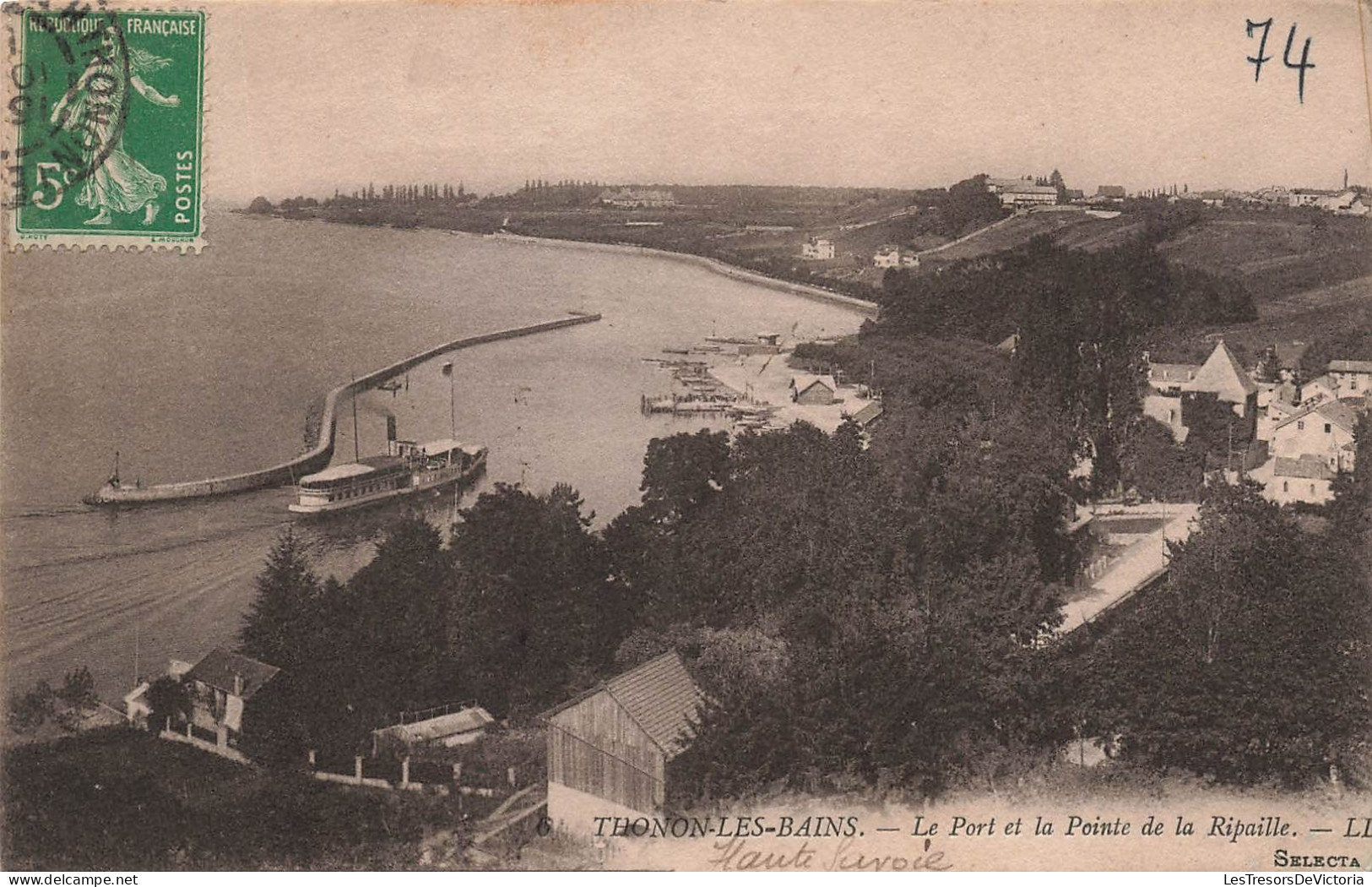 FRANCE - Thonon Les Bains - Le Port Et La Pointe De La Ripaille - Carte Postale Ancienne - Thonon-les-Bains