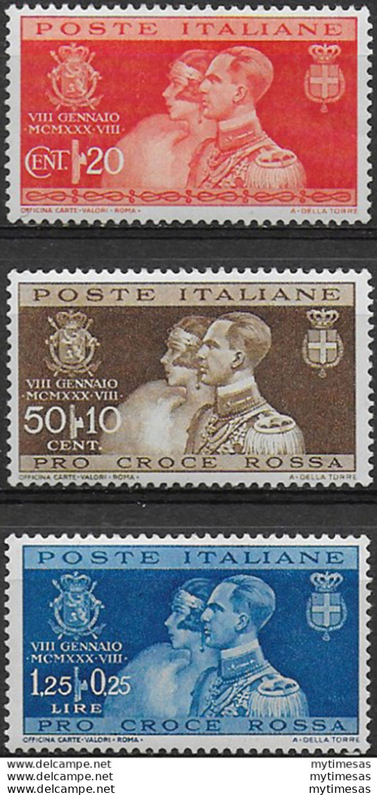 1930 Italia Nozze Del Principe Umberto 3v. MNH Sassone N. 269/71 - Altri & Non Classificati