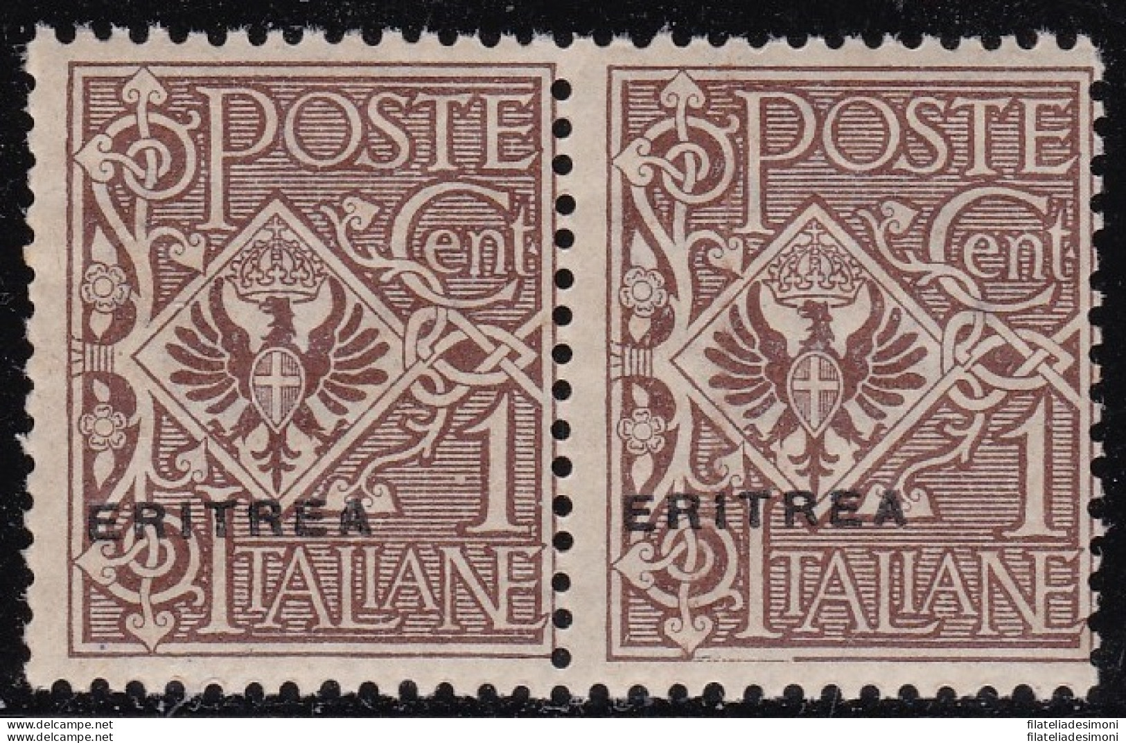 1924 ERITREA, N° 77f 1c. Bruno Coppia  MNH/** - Eritrea