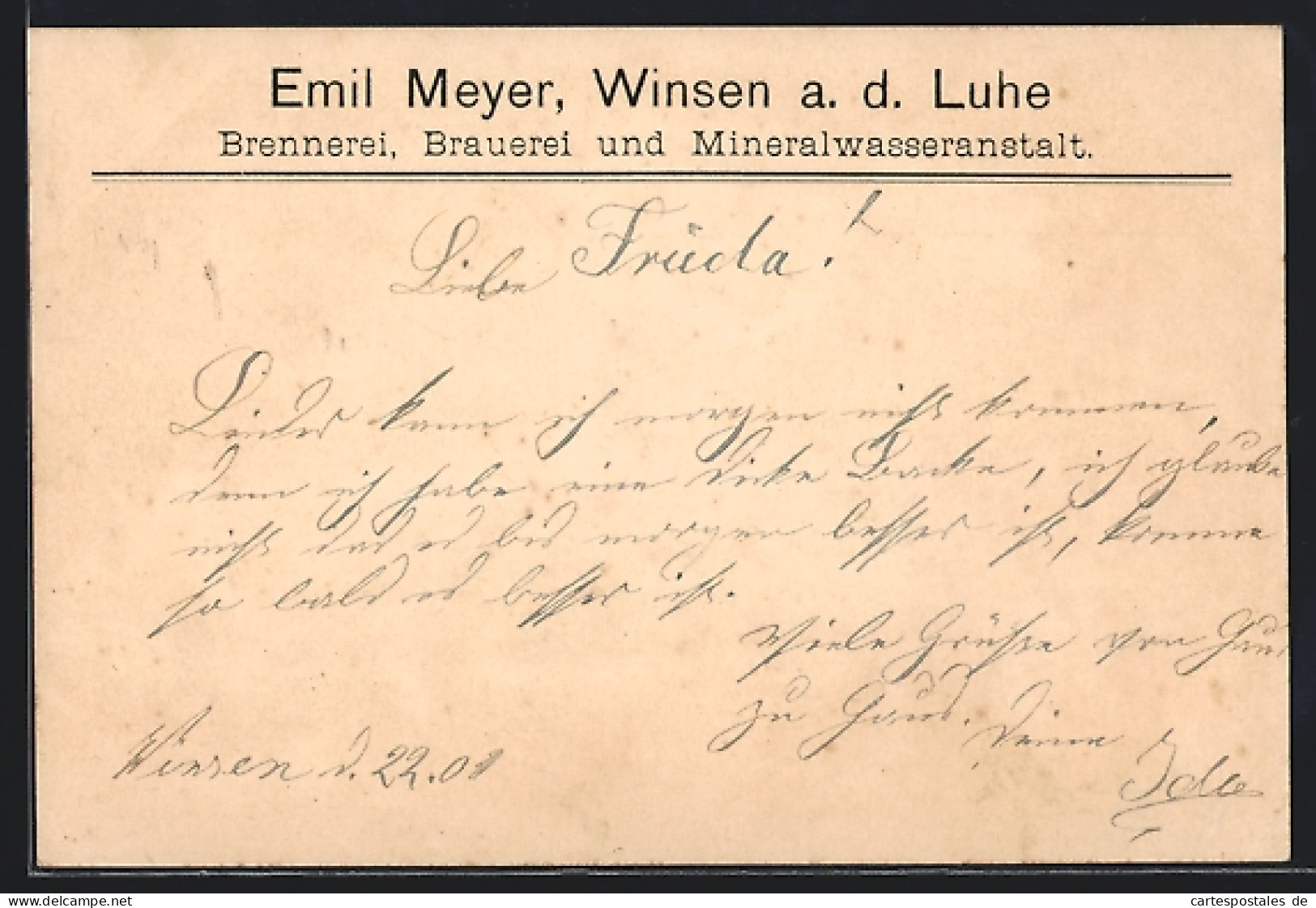 AK Winsen / Luhe, Brennerei Und Brauerei Emil Meyer  - Winsen