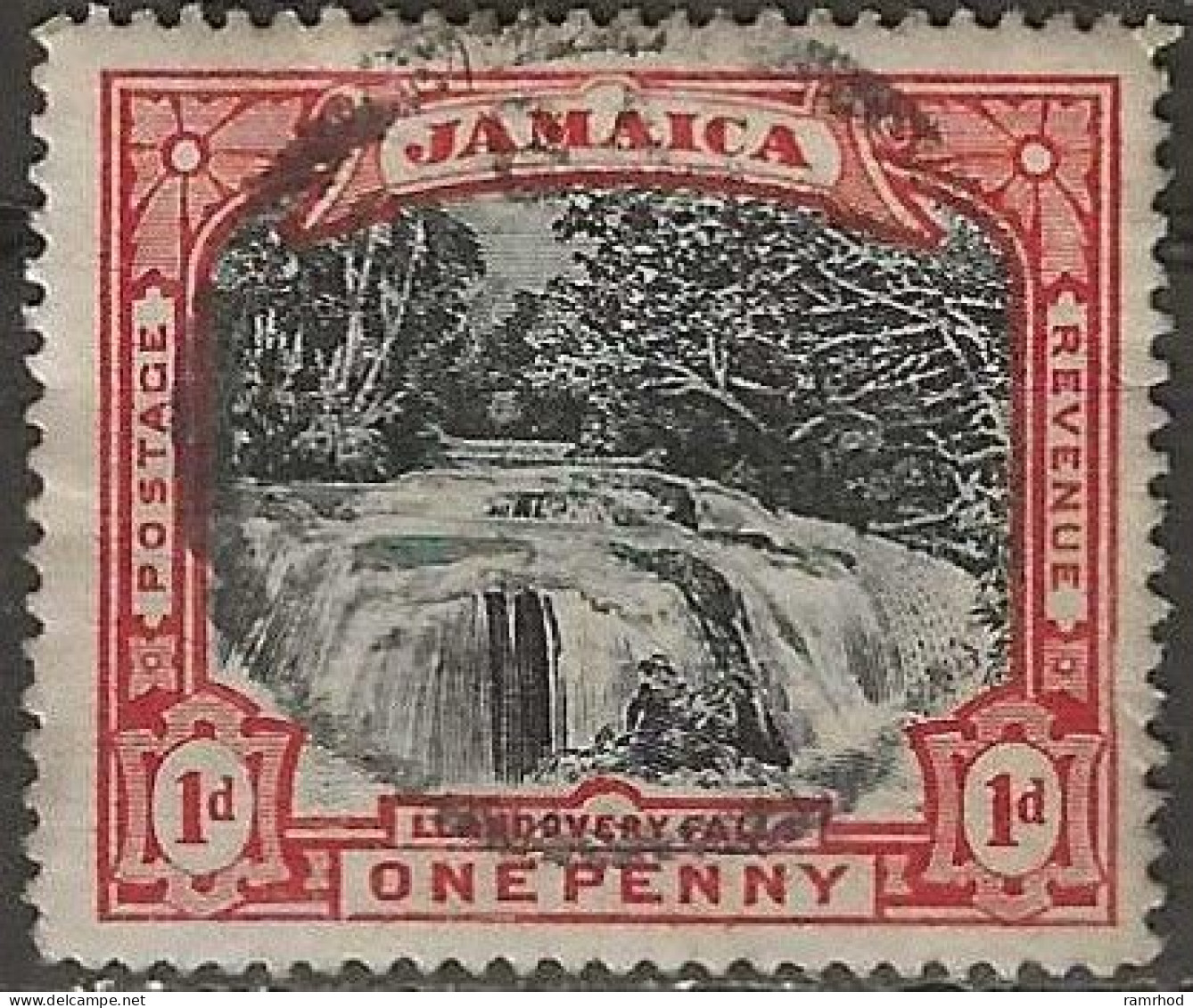 JAMAICA 1900 Llandovery Falls, Jamaica - 1d. - Black And Red FU - Jamaica (...-1961)