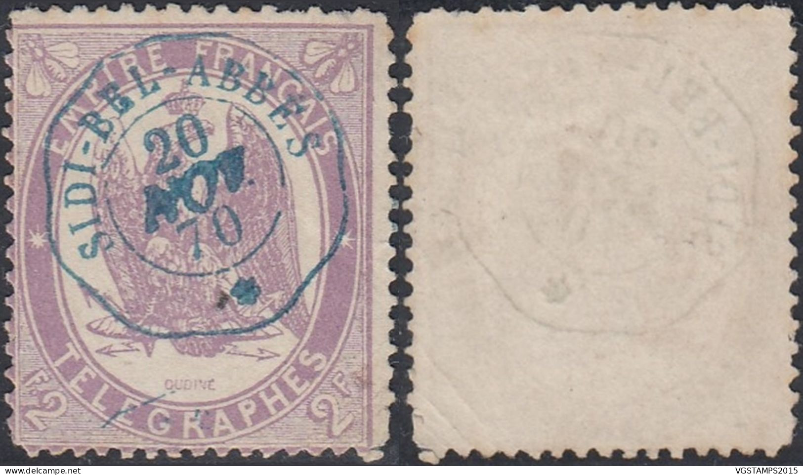 Algérie 1868 (Colonie Française) - Timbre Neuf. Timbre Télégraphe Nr.: 8. "SIDI BEL ABBES".... (EB) DC-12495 - Luchtpost