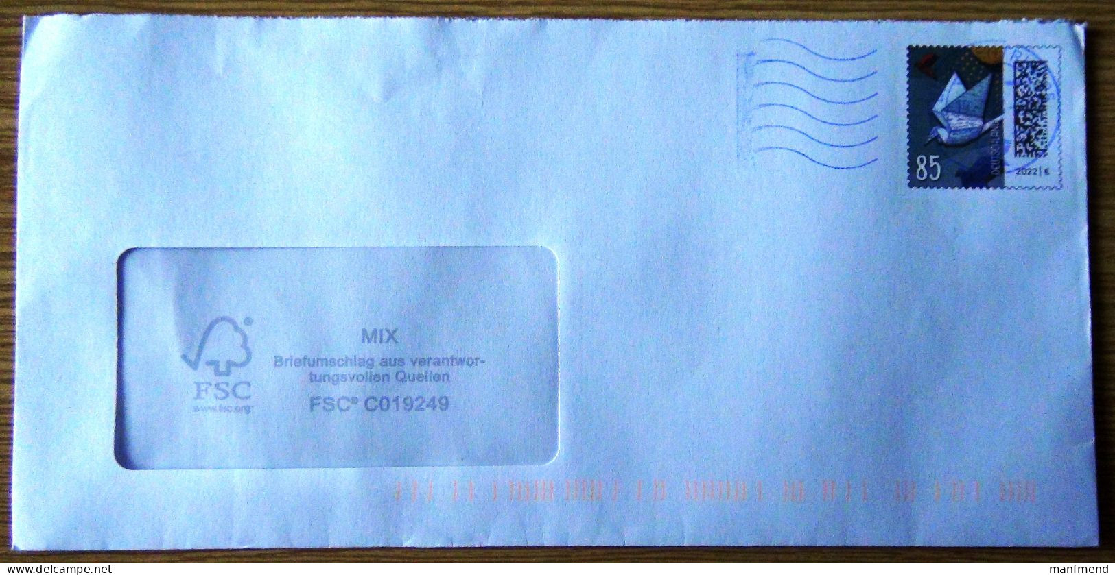 Germany - 2022 - PLUSBRIEF EUR 0,85 DIN C6/5 Mit Fenster  O - Postal Stationery - Look Scan - Umschläge - Gebraucht