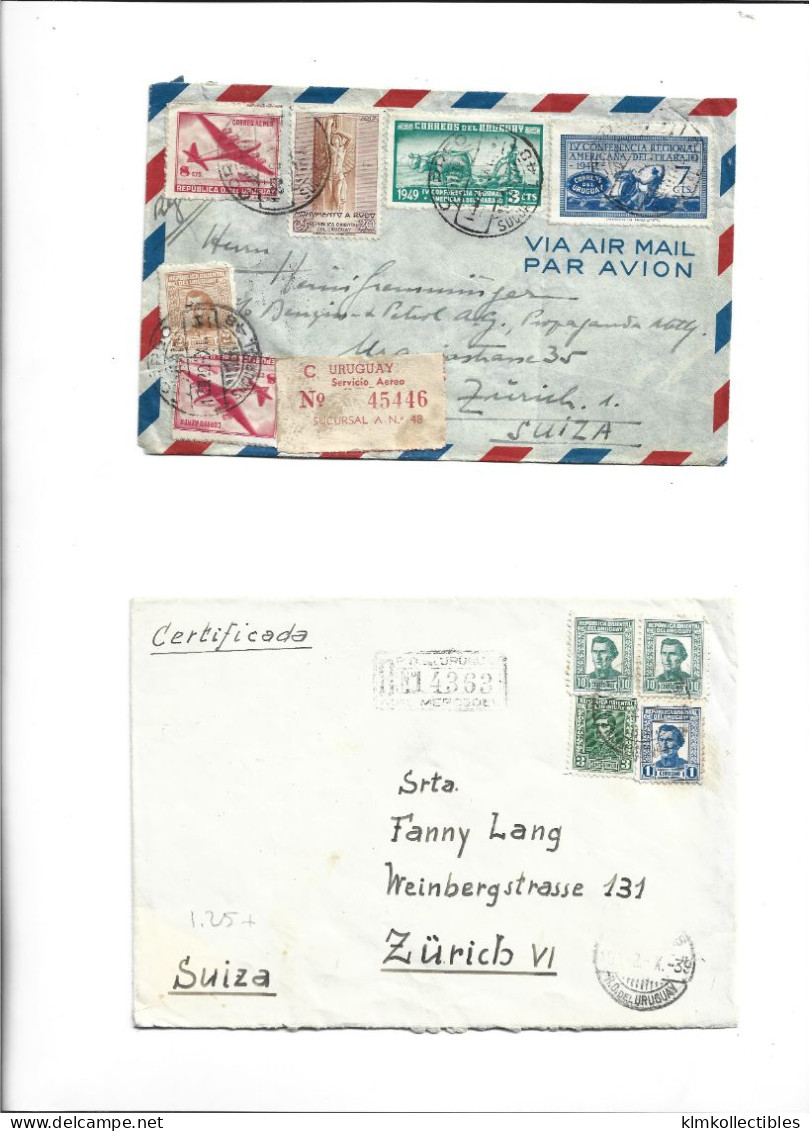 URUGUAY - POSTAL HISTORY LOT -  6 COVERS AIRMAIL - Uruguay