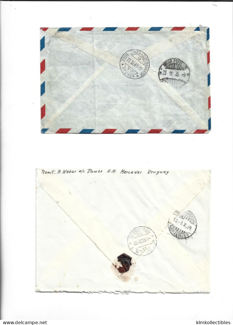 URUGUAY - POSTAL HISTORY LOT -  6 COVERS AIRMAIL - Uruguay