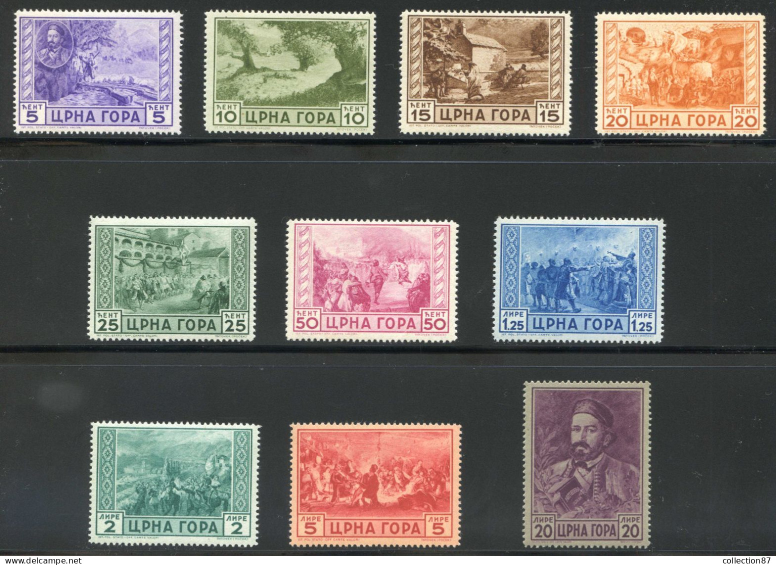 REF 001 > ITALIE Occupation Of MONTENEGRO 1943 < Réf Michel 52 à 61 * * Ou Sassone 60 à 69 * * 10 Val. Neuf Luxe MNH * * - Montenegro