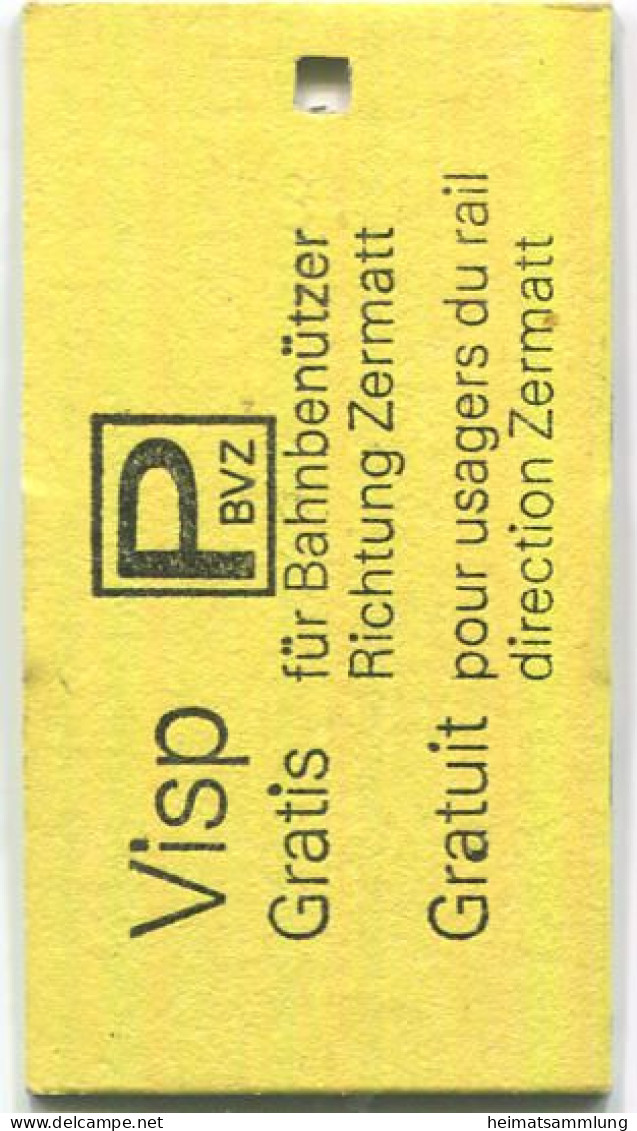 Schweiz - Brig-Visp-Zermatt-Bahn - Täsch Zermatt - 1/2 Preis 1990 - Europa