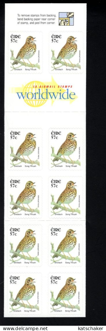 1985045314 2002 SCOTT 1398A (**) POSTFRIS MINT NEVER HINGED - FAUNA - BIRDS - SONG THRUSH COMPLETE BOOKLET - Nuovi