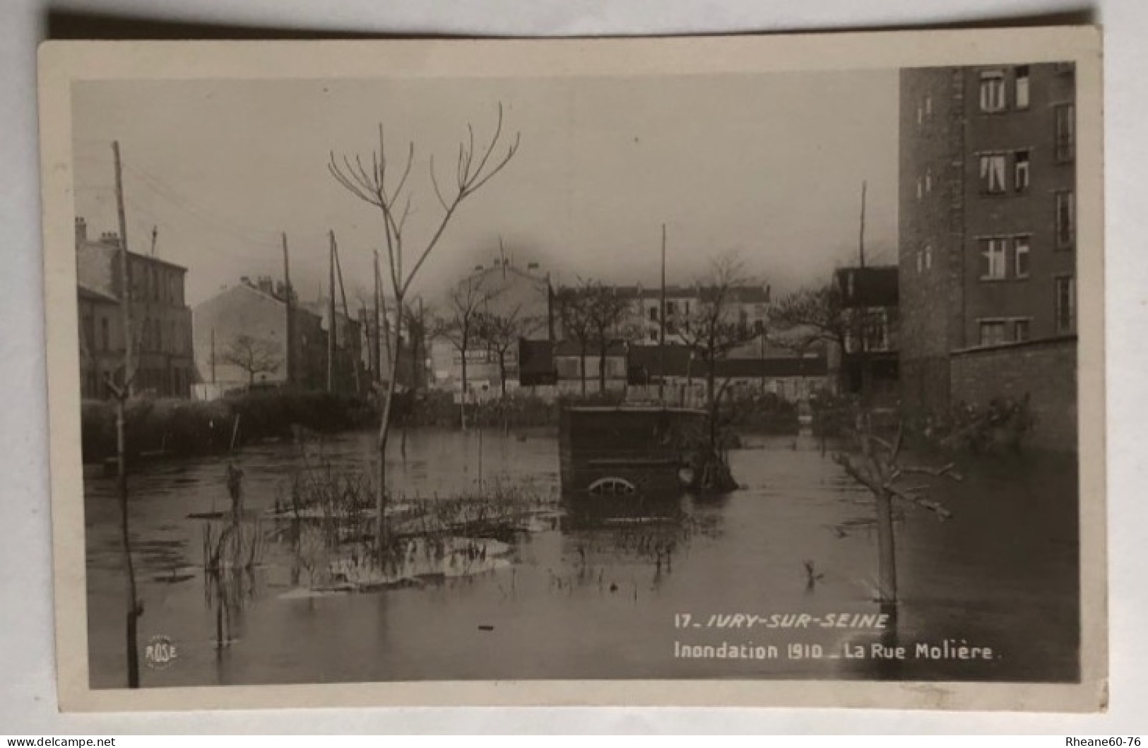 CPA Ivry Sur Seine 94 Inondations 1910 La Rue Molière - Crue Inondation Crues - Inondations